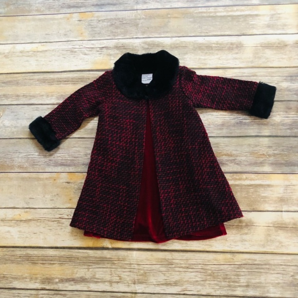 Little girls adorable red/black coat and dress!
